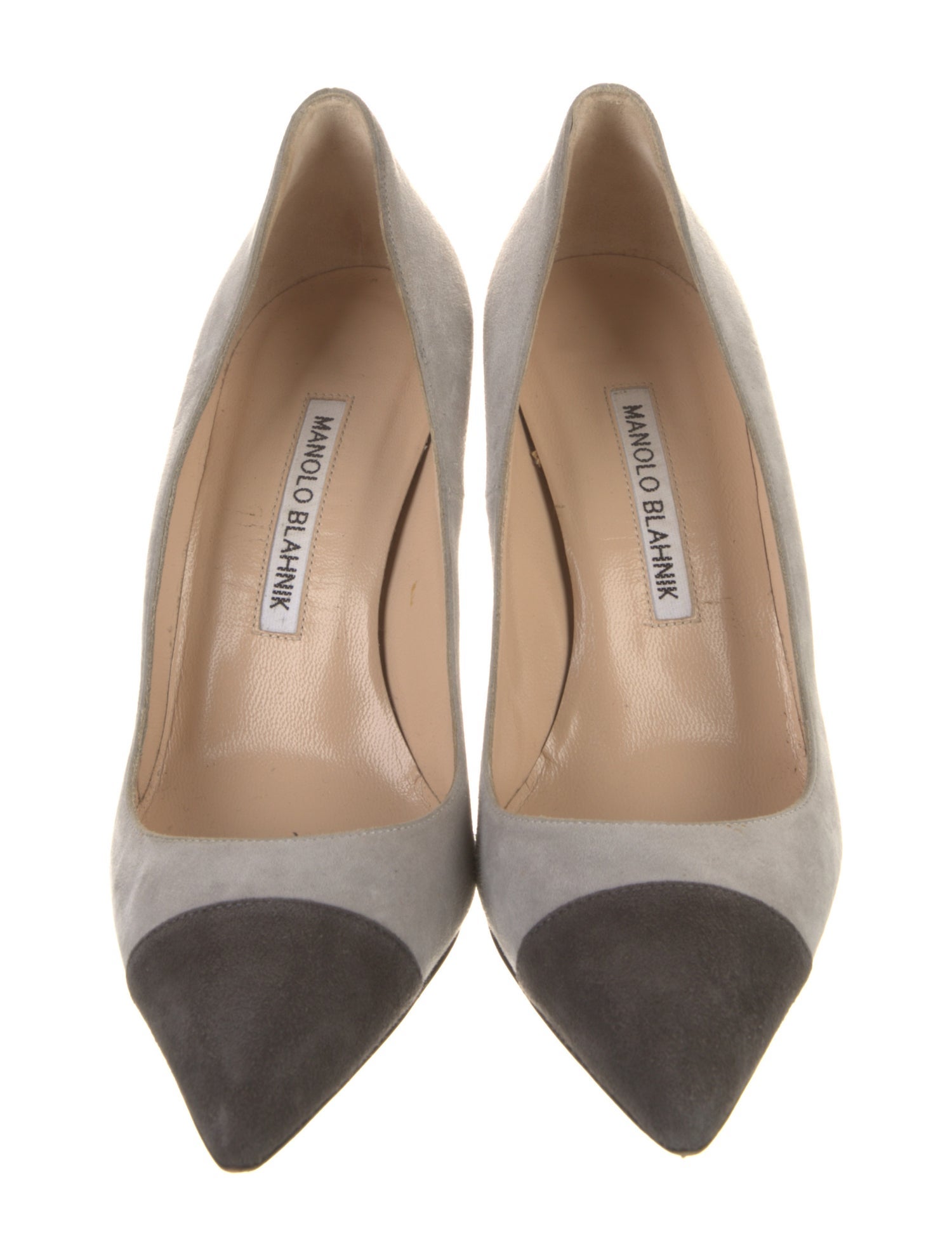 Manolo Blahnik Suede Colorblock Pattern Pumps